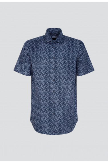 Chemisette slim fantaisie marine