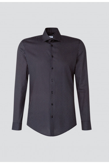 Chemise slim bleue losange rouge