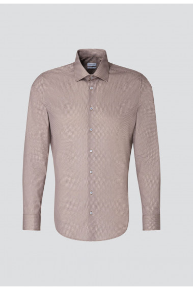 Chemise slim fantaisie sable