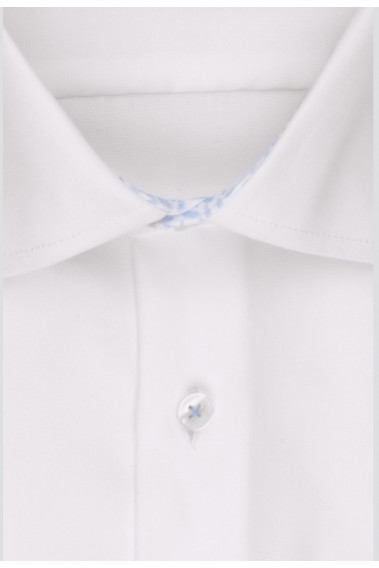 Chemise slim blanche revers fantaisie