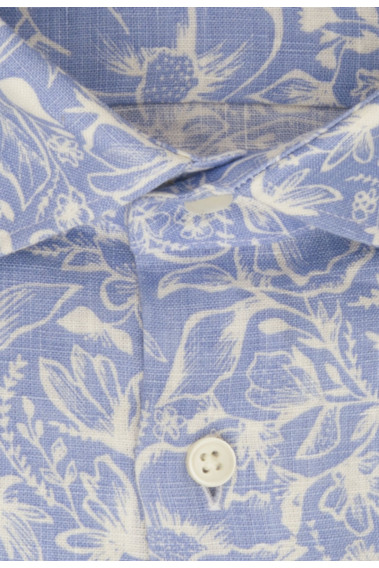 Chemise slim fantaisie bleu clair