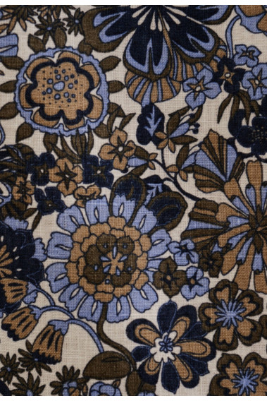 Chemise slim fleurie bleue