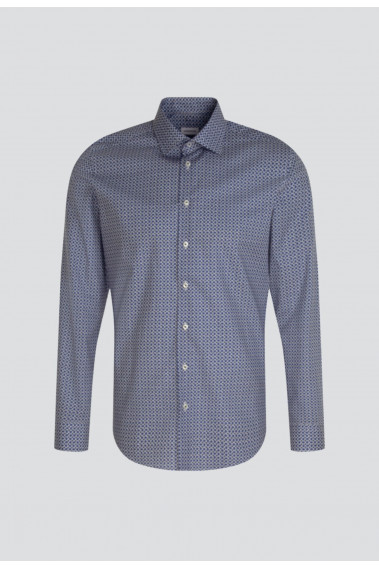 Chemise slim fantaisie bleue