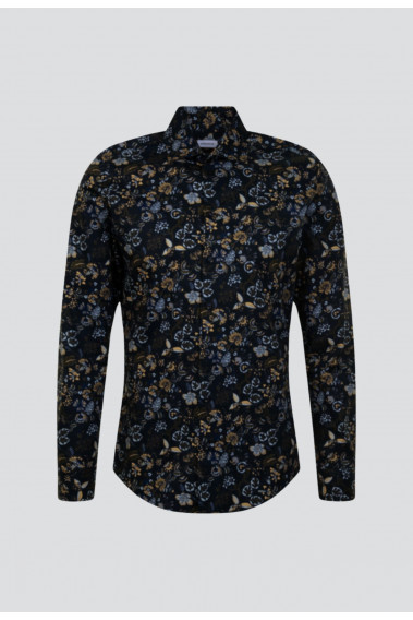 Chemise slim fantaisie noire