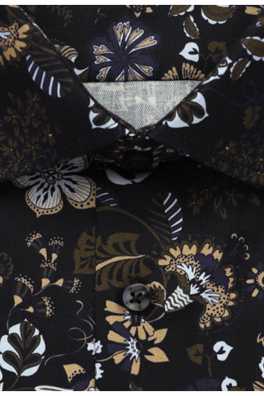 Chemise slim fantaisie noire