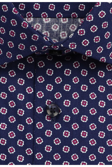 Chemise slim fantaisie marine