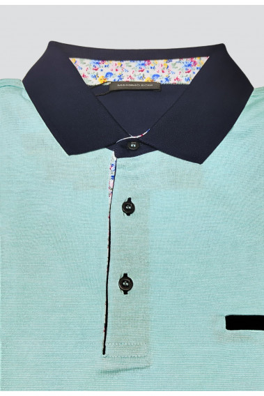 Polo rayures bleu clair