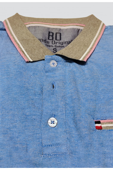 Polo rayures bleu clair