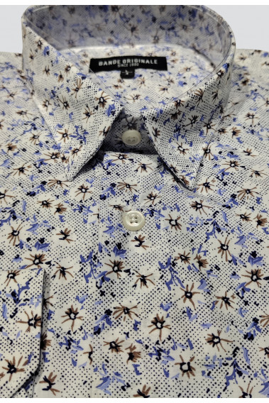 Chemise fleurie bleue
