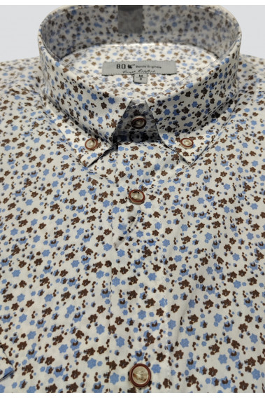 Chemisette fleurie bleue