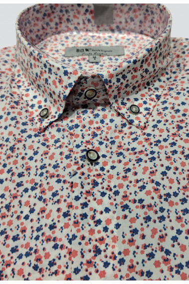 Chemisette fleurie rose