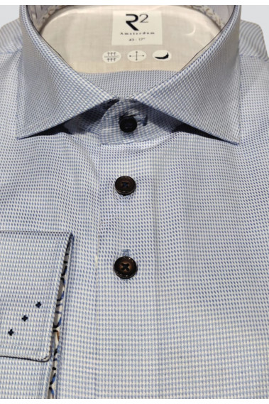 Chemise extra slim armuré bleue