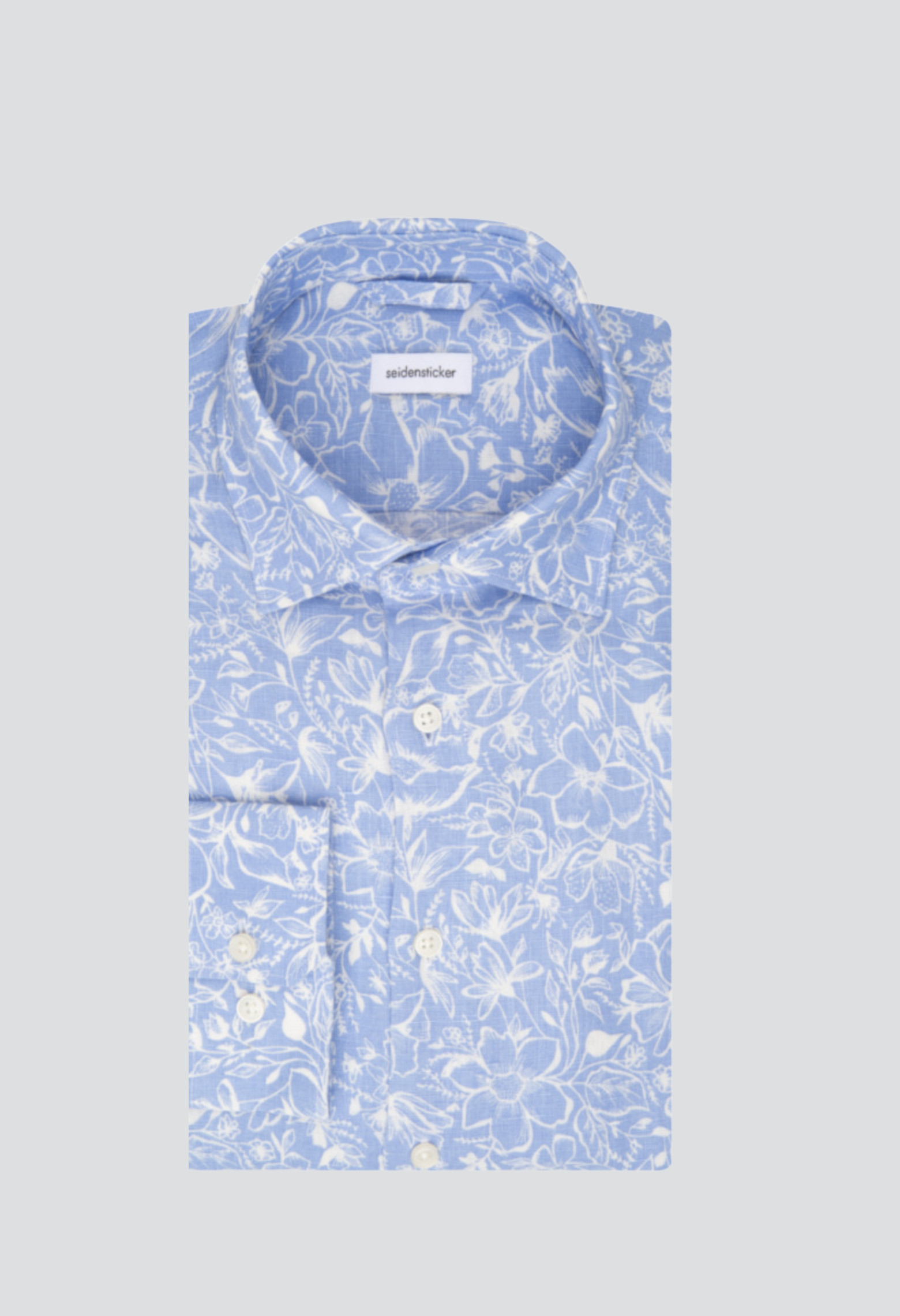 Chemise slim fantaisie bleu clair