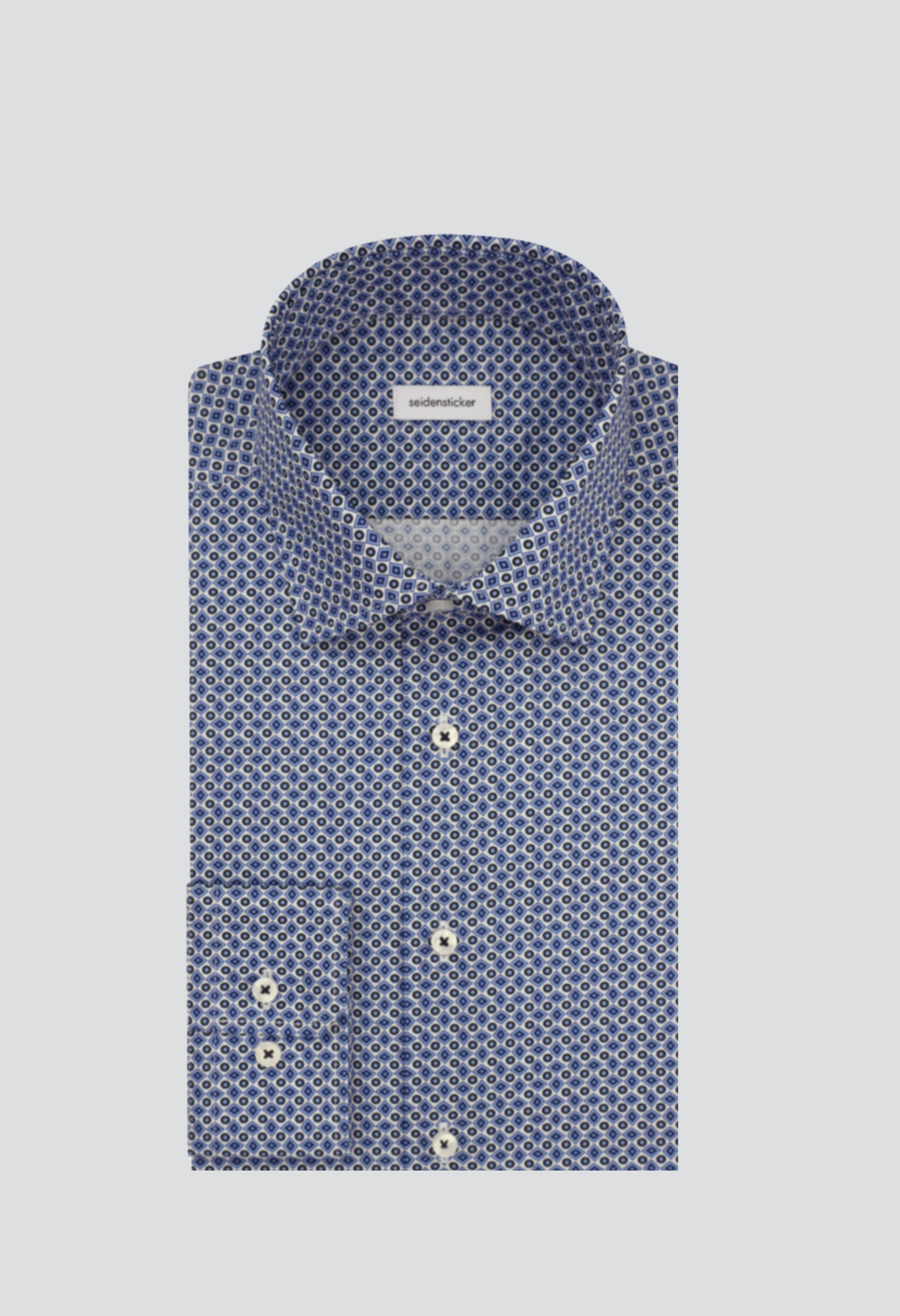 Chemise slim fantaisie bleue