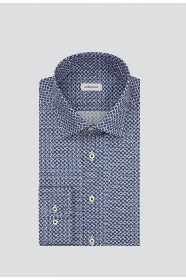 Chemise slim fantaisie bleue