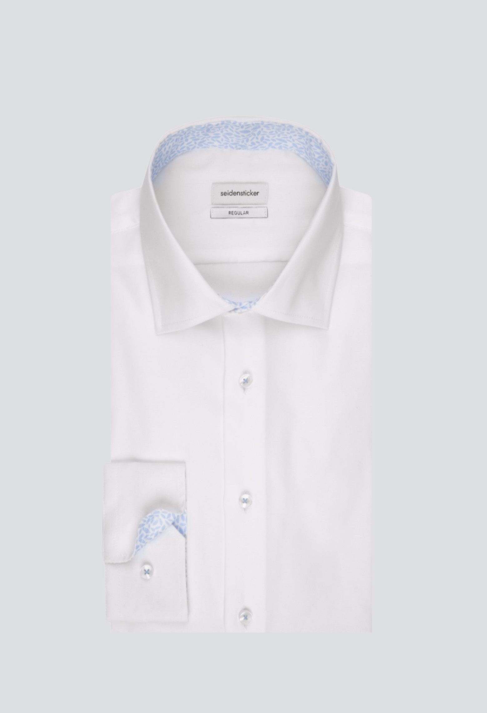Chemise slim blanche revers fantaisie