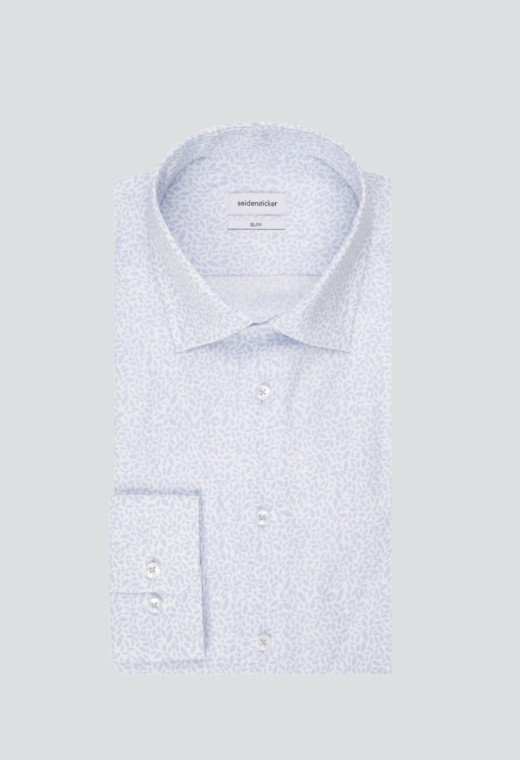 Chemise slim fantaisie bleu clair