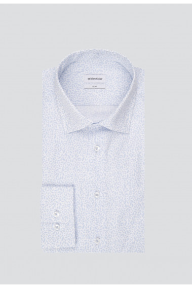 Chemise slim fantaisie bleu clair