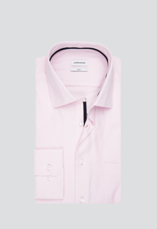 Chemise slim armurée rose
