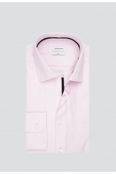 Chemise slim armurée rose
