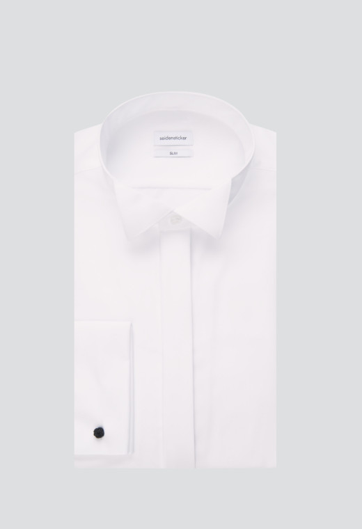 Chemise slim col cassé unie blanche