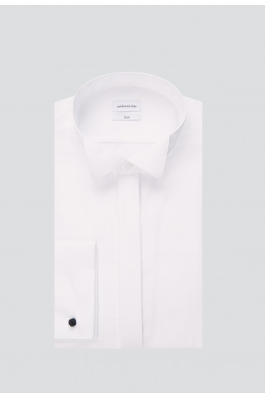 Chemise slim col cassé unie blanche