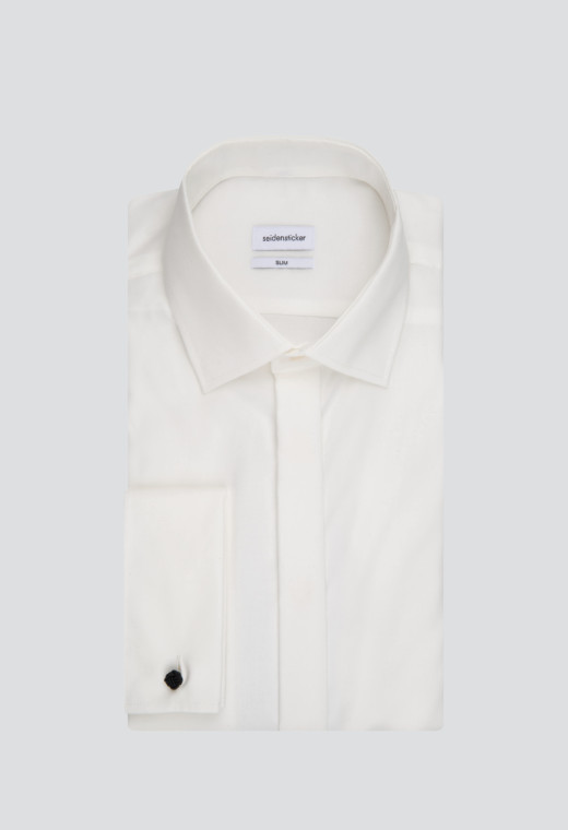 Chemise slim mousquetaire écru
