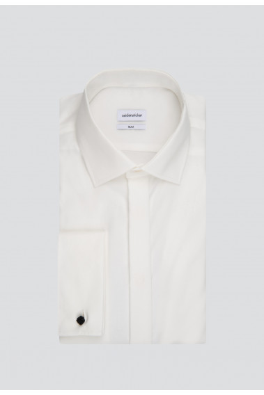Chemise slim mousquetaire écru