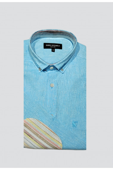 Chemise chinée bleu clair