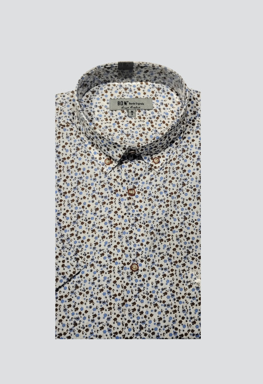 Chemisette fleurie bleue