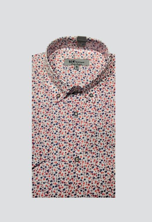 Chemisette fleurie rose