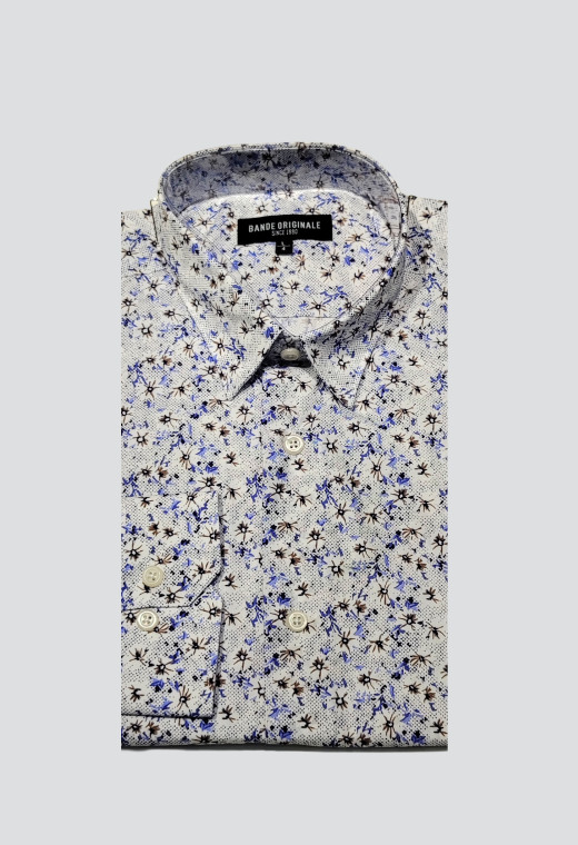 Chemise fleurie bleue