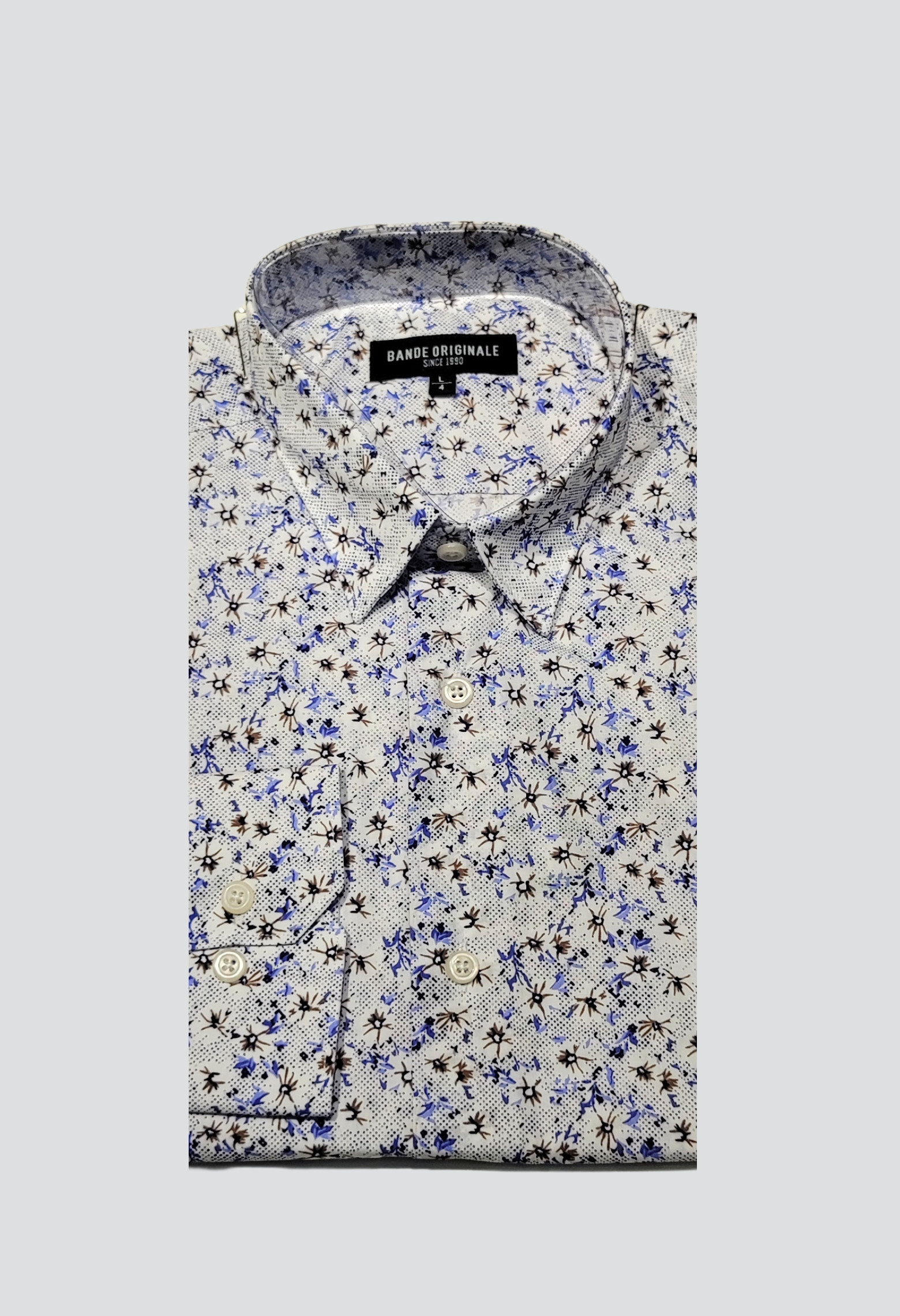 Chemise fleurie bleue