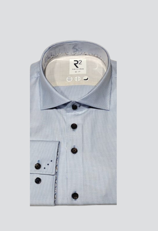 Chemise extra slim armuré bleue