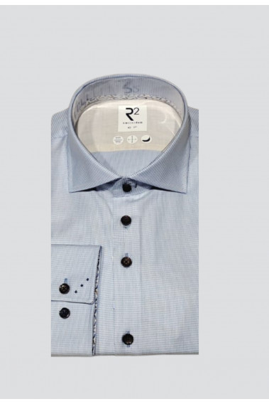 Chemise extra slim armuré bleue