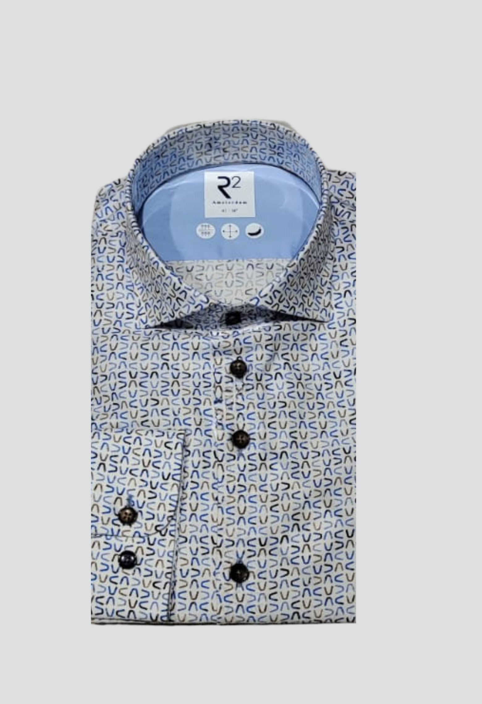 Chemise extra slim fantaisie bleue