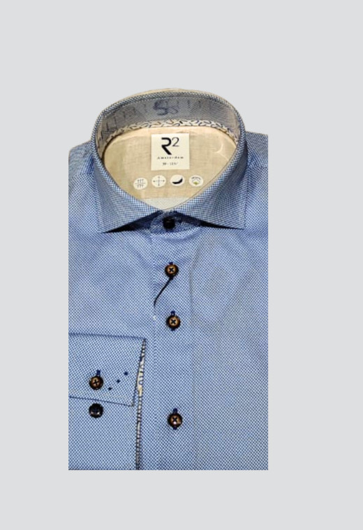 Chemise extra slim armuré bleue