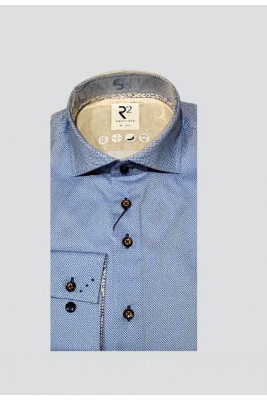 Chemise extra slim armuré bleue