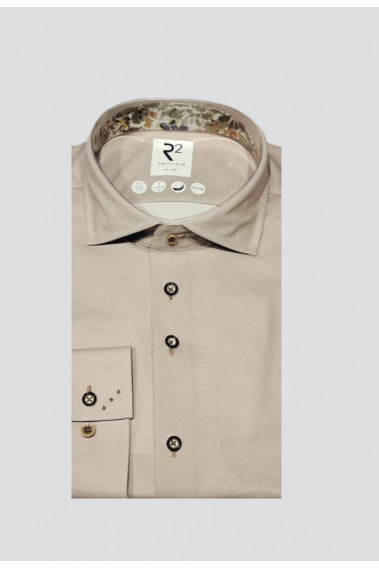 Chemise extra slim armuré beige