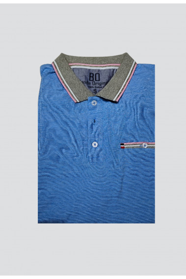 Polo rayures bleu clair