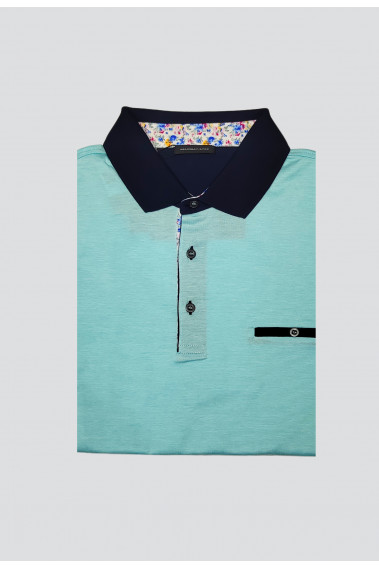 Polo rayures bleu clair