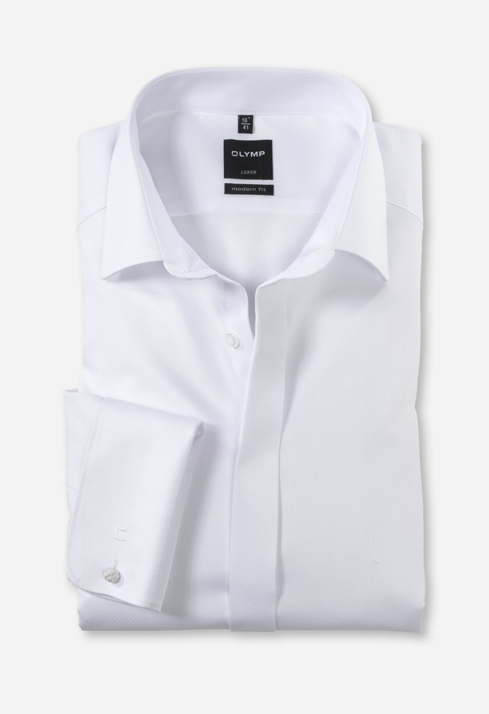 Chemise regular blanche mousquetaire : manches longues.