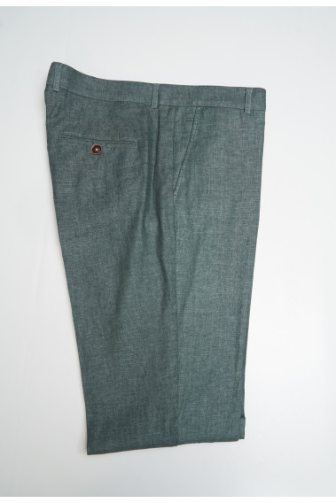Zoom sur les détails extérieurs du pantalon LINCOLN vert.