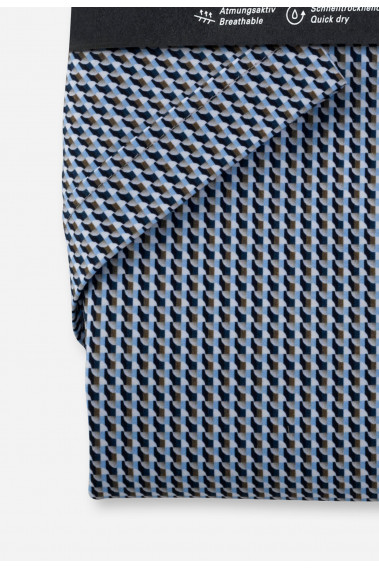 Zoom sur les détails de couleur de la chemisette regular fantaisie bleue