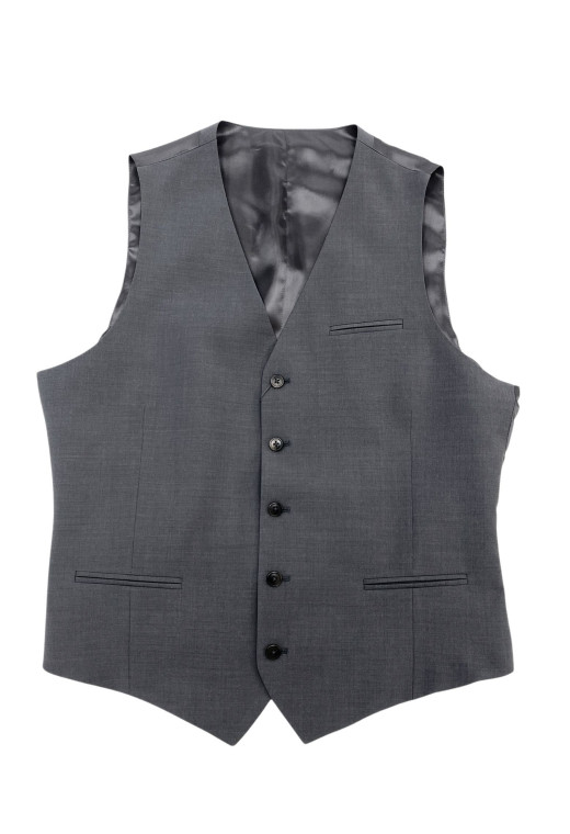 Gilet CHRIS gris anthracite comportant une poche poitrine et 5 boutons.