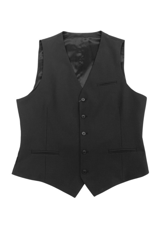Gilet CHRIS noir comportant 5 boutons.
