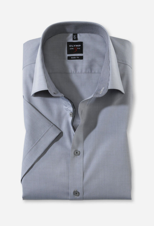 Chemisette slim chinée grise : manches longues.