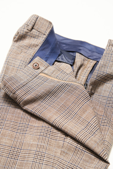 Pantalon LINCOLN carreaux marron