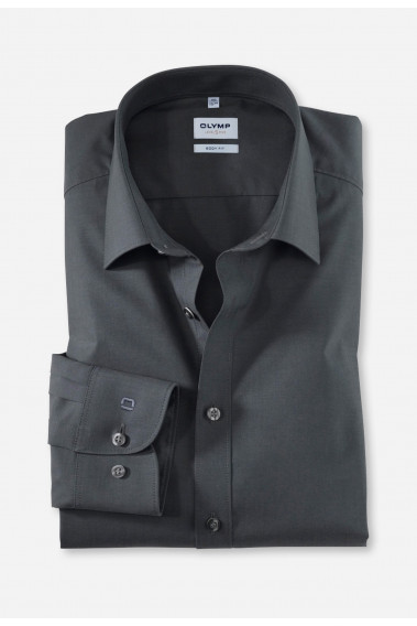 Chemise slim unie grise: manches longues.