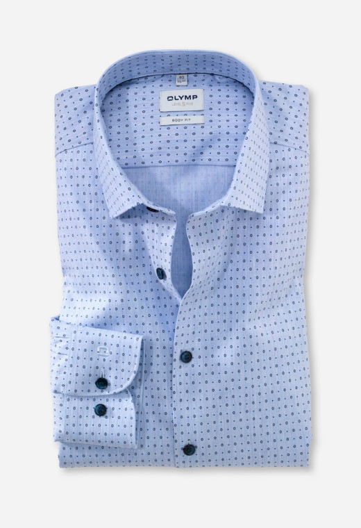 Chemise slim fantaisie bleue : manches longues.